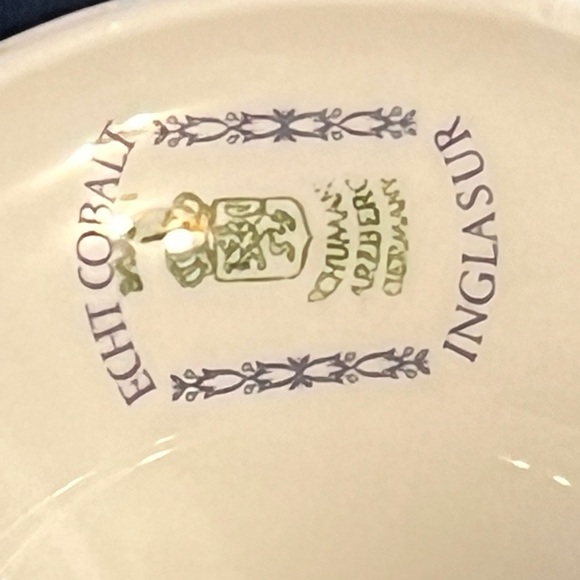 INGLASUR Cake Pedestal Stand Etched Kobalt. Very Rare in great shape - Picture 5 of 9